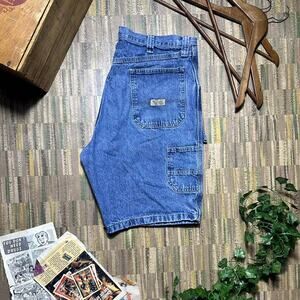 Vintage Y2K Wrangler Carpenter Jean Shorts Mens 36 Blue Denim Baggy Skater Jorts